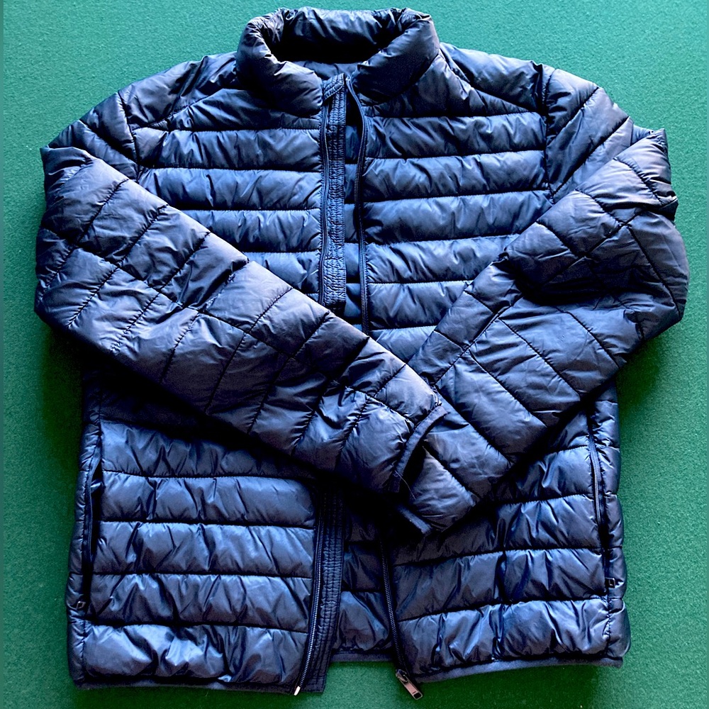 Zara Puffer Zipper Jacket. Dark Navy Blue